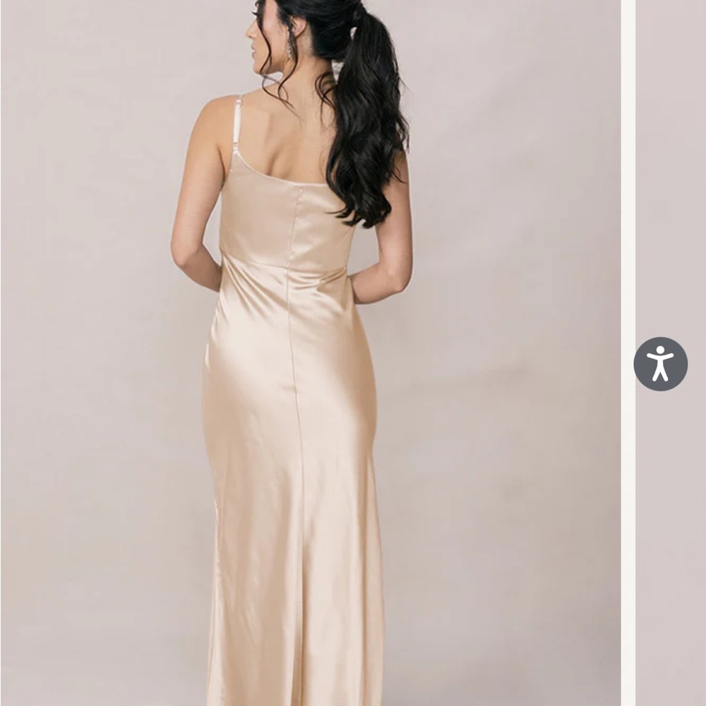 Revelry Skye Satin in Gold Champagne - Picture 2 of 4